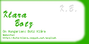 klara botz business card